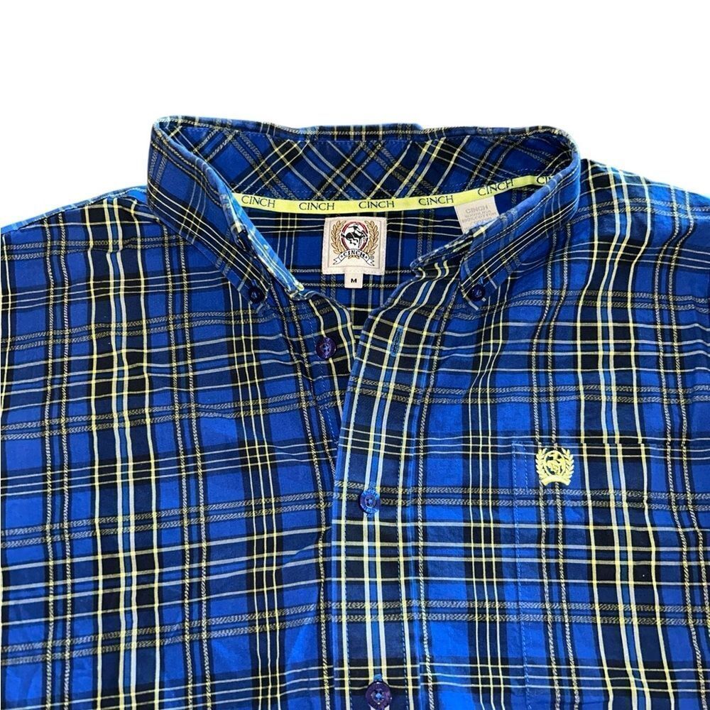 Cinch Men's Blue and Yellow Plaid Shirt